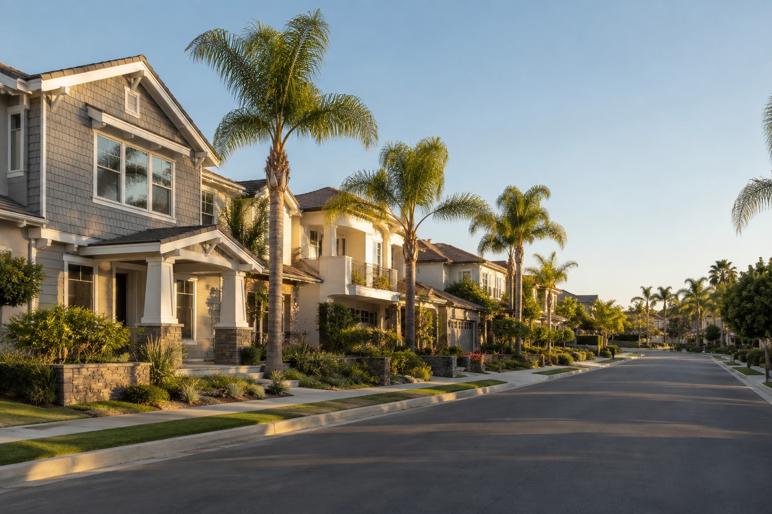An Irvine, California residential street, illustrative
